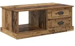 vidaXL Couchtisch mit Schubladen Altholz 90 x 50 x 35 cm Holzwerkstoff