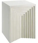 TecTake GmbH tectake Beistelltisch, ALINE, Magnesiumoxid, wetterfest, Reliefstruktur