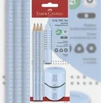 FABER-CASTELL 580074 Bleistift-Set GRIP 2001 - 5-tlg., B, sky blue, Blister