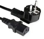 VALUE Netzkabel, gerade IEC-Buchse, Schutzkontakt CEE 7/7 auf Kaltger&auml;te C13,