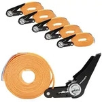 Baumarktplus 5x Spanngurt mit Ratsche 6m einteilig 800kg 0,8t orange