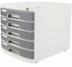 deli E8855 Schubladenbox, HIPS, 5 Schubladen, abschlie&szlig;bar