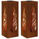vidaXL Solar LED Weg Licht 2 pcs Bronze Wetterfeststahl