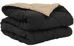vidaXL Sommerdecke Schwarz und Taupe 200 x 155 cm Mikrofaser