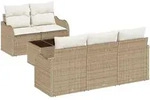 vidaXL Gartensofa-set Beige Poly-Rattan