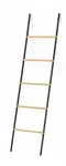 Relaxdays Handtuchleiter, Bambus & Eisen, HBT: 164x45x2 cm, Dekoleiter 5 Sprossen,