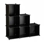 Relaxdays Stufenregal 6 F&auml;cher, Steckregal als Kleiderschrank oder Raumteiler,