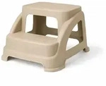 Mojawo 2stufiger Tritthocker Trittstufe Hocker Kunststoff Beige rutschfest
