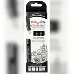 Pentel Fineliner permanent 5er Set, schwarz Strichst&auml;rke:...