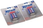 2x XCell X9V-B Lithium 9V Block Batterie 1200mAh im Blister - passend f&uuml;r