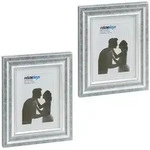Relaxdays Bilderrahmen 2er Set, 15x20 cm, Hoch- & Querformat, Fotorahmen zum