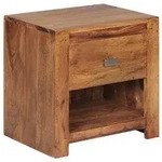 KADIMA DESIGN Nachttisch MUMBAI aus Sheesham Massiv-Holz 40 x 40 x 30 cm,