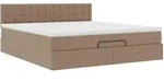 vidaXL Ottoman-Bett mit Matratzen & LEDs Cappuccino-Braun 180x200cm