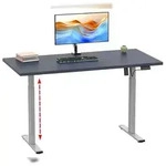 VCM Schreibtisch Lona Silber / Anthrazit H. 71-120 x B. 110 x T. 50 cm