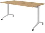 b&uuml;m&ouml; Seminartisch klappbar fahrbar 160x80 cm Asteiche, Gestell silber -...