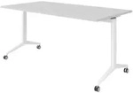 b&uuml;m&ouml; Seminartisch klappbar fahrbar 160x80 cm grau, Gestell wei&szlig; - Klapptisch