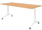 b&uuml;m&ouml; Seminartisch klappbar fahrbar 180x80 cm Buche, Gestell wei&szlig; - Klapptisch