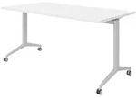 b&uuml;m&ouml; Seminartisch klappbar fahrbar 160x80 cm wei&szlig;, Gestell silber -...