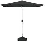vidaXL Gartenparasol mit LED-Lichtern und Sockel 270 x 270 cm