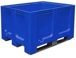 BRB Gro&szlig;box mit 3 Kufen, LxBxH 1200 x 1000 x 760 mm, geschlossen, blau, PE-HD,