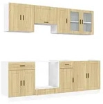 vidaXL 8-tlg. K&uuml;chenschrank-Set Porto Sonoma-Eiche Holzwerkstoff