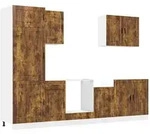 vidaXL 7-tlg. K&uuml;chenschrank-Set Porto R&auml;uchereiche Holzwerkstoff
