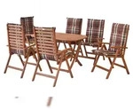 Merxx Borkum Gartenm&ouml;belset 13tlg., 6 Klappsessel, 6 Auflagen, 1 Tisch 135 x 85 cm,