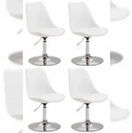 CLP 4er Set Esszimmerst&uuml;hle Maverick Kunststoff wei&szlig;/chrom