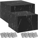 TecTake GmbH tectake 2er-Set Couchtische Lacey, quadratisch, kein Aufbau, MDF Marmor