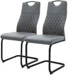 ML-Design Esszimmerst&uuml;hle 2er Set Freischwinger Schwingstuhl aus Kunstleder,