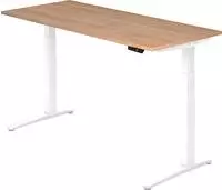 Hammerbacher Sitz-Steh-Schreibtisch elektrisch 180x80cm Nussbaum/Wei&szlig;