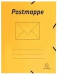 Exacompta Postmappe A4, gelb, mit Gummizug, mit 3 Klappen, Material: Colorspan