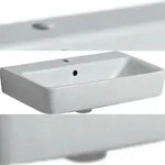 Geberit Waschtisch Renova Compact mit Hahnloch, mit &Uuml;L 550x370mm wei&szlig;