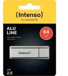 Intenso Speicherstick Alu Line, Hi-Speed USB 2.0, silber, Kapazit&auml;t 64 GB