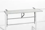 Merxx Balkonh&auml;ngetisch, 120 x 40 cm, Stahl/Glas, Silber