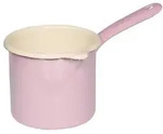 Riess Emaille Schnabeltopf mit Stiel &Oslash; 12 cm, 1 l, rosa pastell