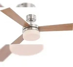 Globo Lighting ALANA Ventilator nickel matt, Glas opal, 3 Stufen, rechts-links Lauf,