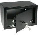 HMF 49200-02 Safe Tresor mit Schl&uuml;ssel, M&ouml;beltresor | 31 x 20 x 20 cm | Schwarz