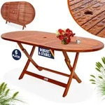 Casaria Gartentisch Klapptisch Schirmloch Klappbar Akazie Holz