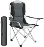 TecTake GmbH tectake Campingstuhl mit Polsterung Grau