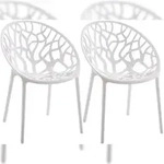 CLP 2er Set Gartenst&uuml;hle Hope Kunststoff HBT: 80x59x60 cm wei&szlig;