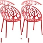 CLP 2er Set Gartenst&uuml;hle Hope Kunststoff HBT: 80x59x60 cm rot
