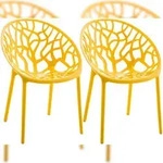CLP 2er Set Gartenst&uuml;hle Hope Kunststoff HBT: 80x59x60 cm gelb