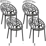 CLP 4er Set Gartenst&uuml;hle Hope Kunststoff HBT: 80x59x60 cm schwarz