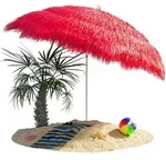Kingsleeve Sonnenschirm &Oslash; 160 cm UV Schutz 30+ Hawaii neigbar Rot