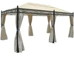 Mendler Pergola Cadiz, Pavillon, stabiles 7cm-Gestell 5x3m ~ creme mit...