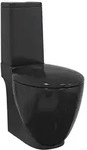 vidaXL Keramik-Toilette Abgang Horizontal Schwarz