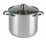 Westerholt Edelstahl Universal Kochtopf Topf 10Ltr. Glasdeckel und Dampfabzug 1120