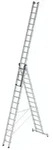 Sprossen-Mehrzweckleiter 3-teilig mit nivello&reg;-Traverse und Wandlaufrollen 3x14