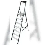 Stufenstehleiter Sepro S, eloxiert, extrem rutschfeste Plattform, 7 Stufen